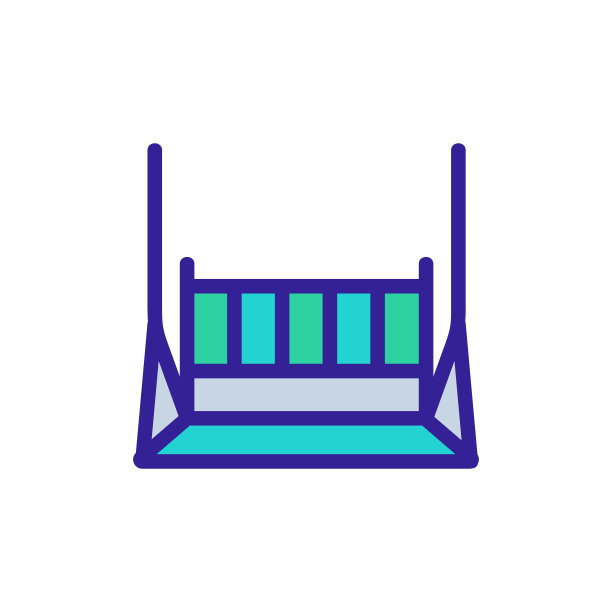 悬挂木秋千图标矢量轮廓插图图片下载