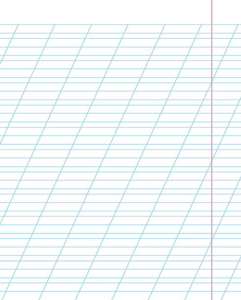 一张用有斜线的尺子写的笔记本。学校的概念。插图。图片下载