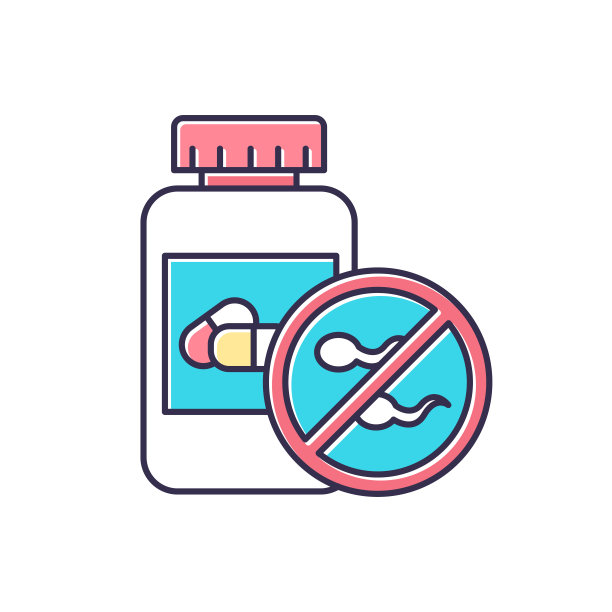 避孕的颜色图标。女性口服避孕药。预防意外怀孕。经前综合症药物援助。妇科的处方。避免分娩。孤立的矢量图图片下载