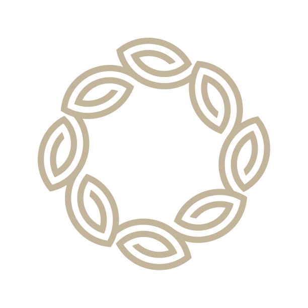 圆标志框架与叶或花抽象设计矢量模板字母。Lotus SPA图标。化妆品符号酒店花园美容沙龙标志型概念图片下载