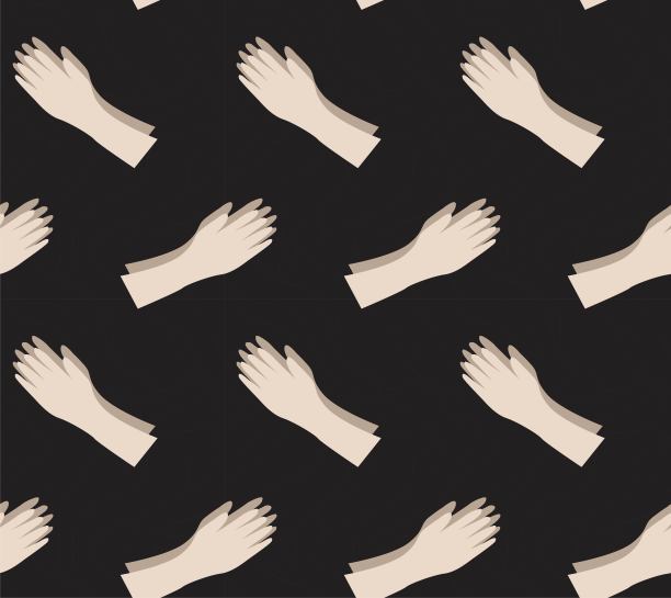 双手无缝模式插图图片下载