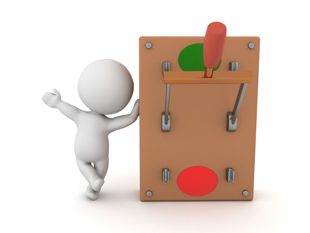 3D角色靠在电气开关上图片下载