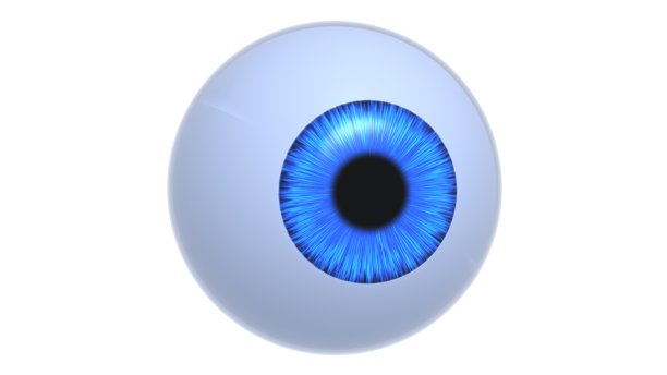 人的眼球。蓝色眼睛孤立在白色背景上。3 d渲染。图片下载