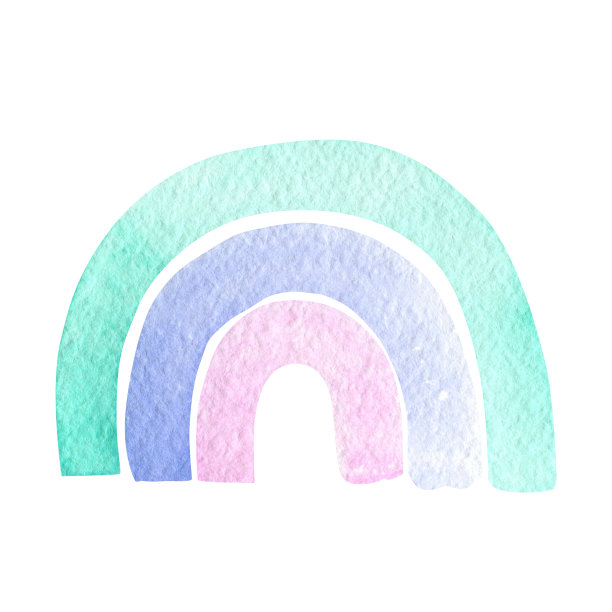 水彩手绘彩虹。图片下载