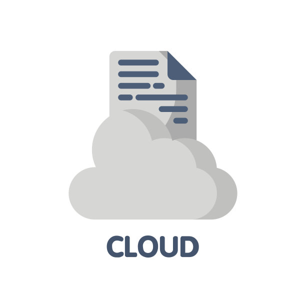 图标云在平面风格设计插图上的白色背景图片下载