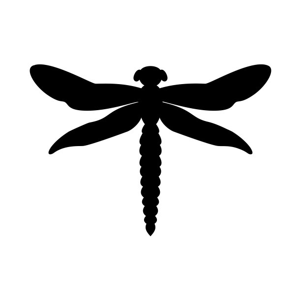 黑色蜻蜓的时尚风格在白色的背景。美丽的概念。设计元素。矢量抽象蜻蜓在白色的背景。孤立的矢量图。昆虫插图抽象风格图片下载