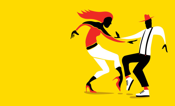 抽象拉丁语，摇滚舞蹈派对(矢量艺术)素材图片