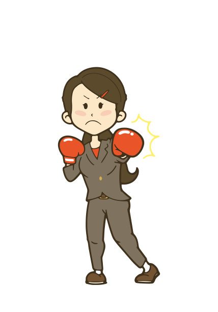 商业女性斗争的例证。戴着面具。图片下载