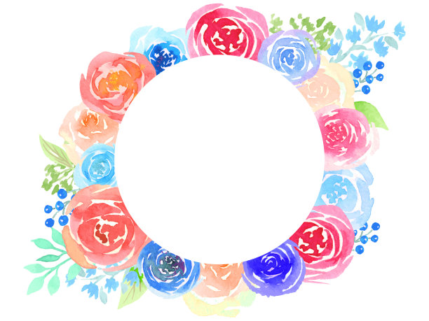 彩色植物装饰框图片下载