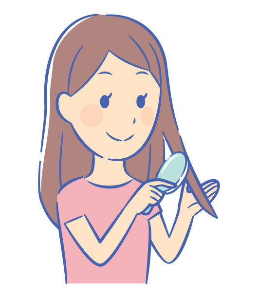 女孩和化妆品的插图图片下载