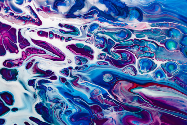 流体艺术。抽象的彩色背景，壁纸。混合颜料。现代艺术。图片下载