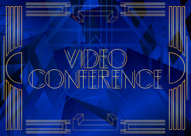 装饰艺术视频会议文本。图片下载