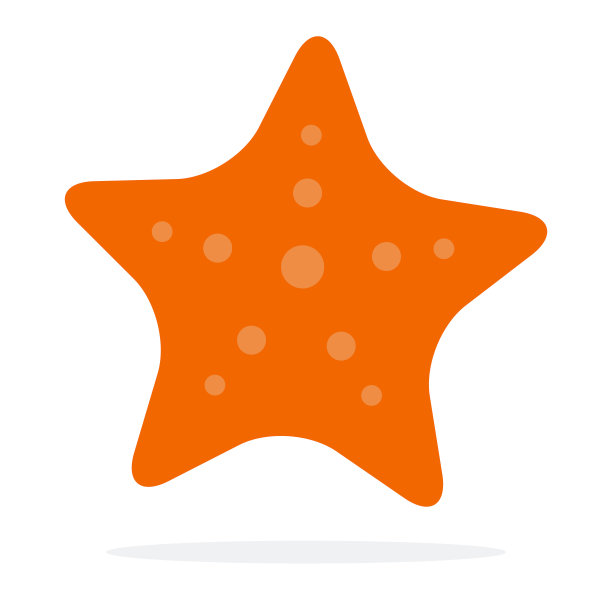 海星在橙色矢量平孤立图片下载