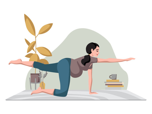 在垫子上锻炼的妇女图片下载