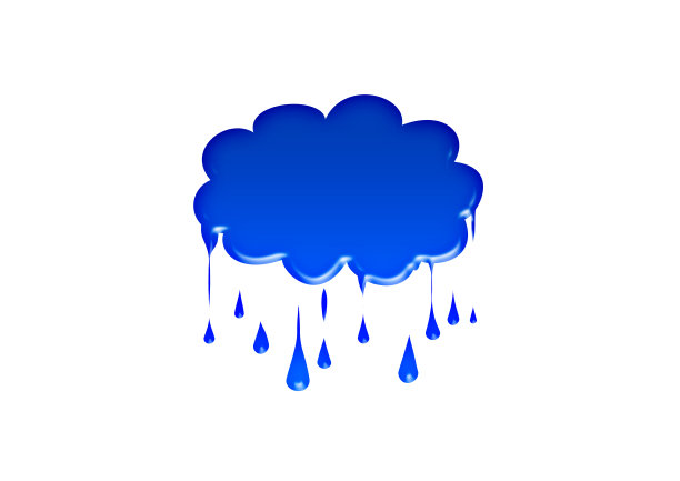 抽象的蓝色雨云插图图片下载