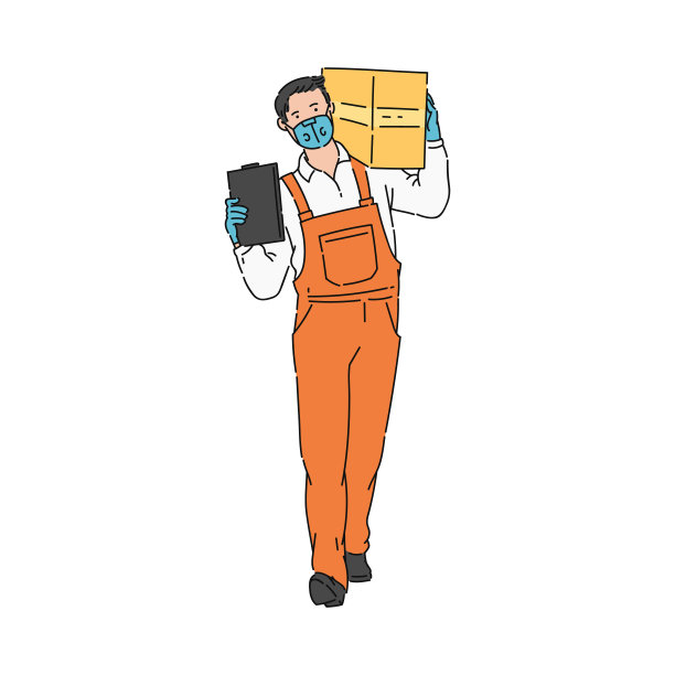 冠状病毒非接触递送服务快递媒介插图隔离。图片下载