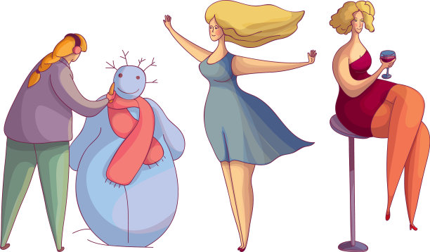 女性角色做不同的季节图片下载