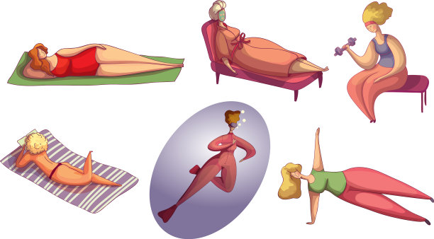 女性角色做不同的季节图片下载