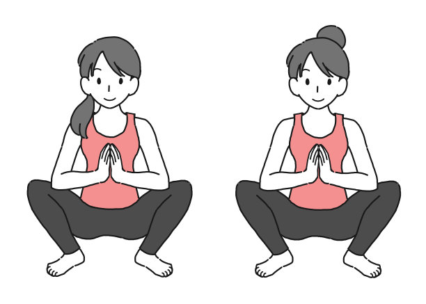 一个女人蹲着的插图图片下载