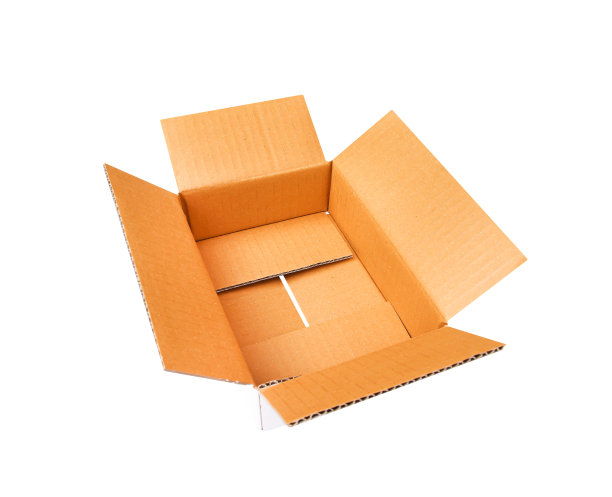 空纸箱打开孤立的白色背景，剪切路径图片下载