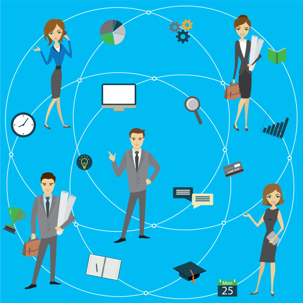 业务人员和平面对象图片下载