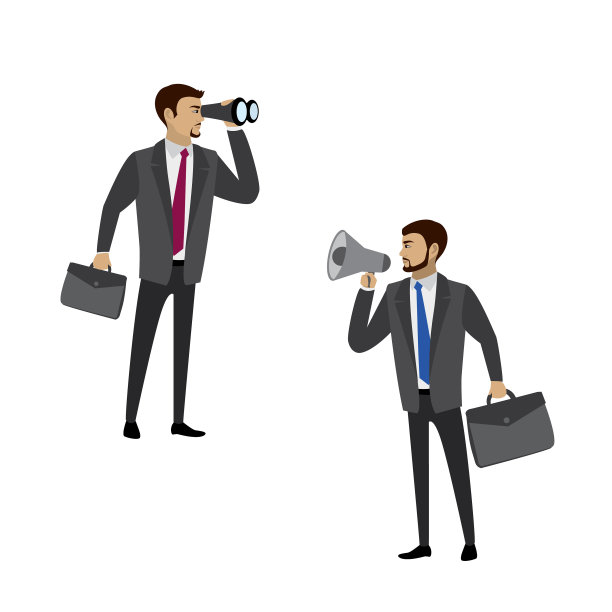 两个商人，一个有扩音器图片下载