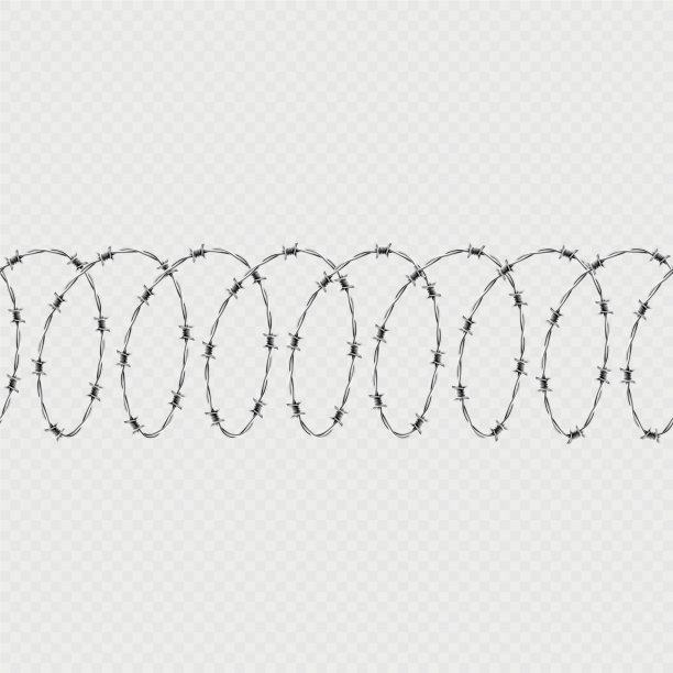 设置螺旋形铁丝网隔离图片下载