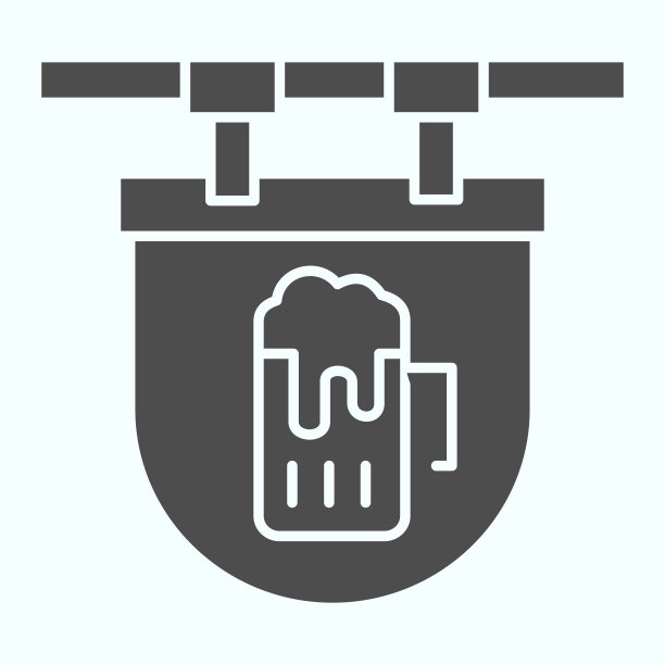 街道酒吧招牌实心图标酒吧招牌图片下载