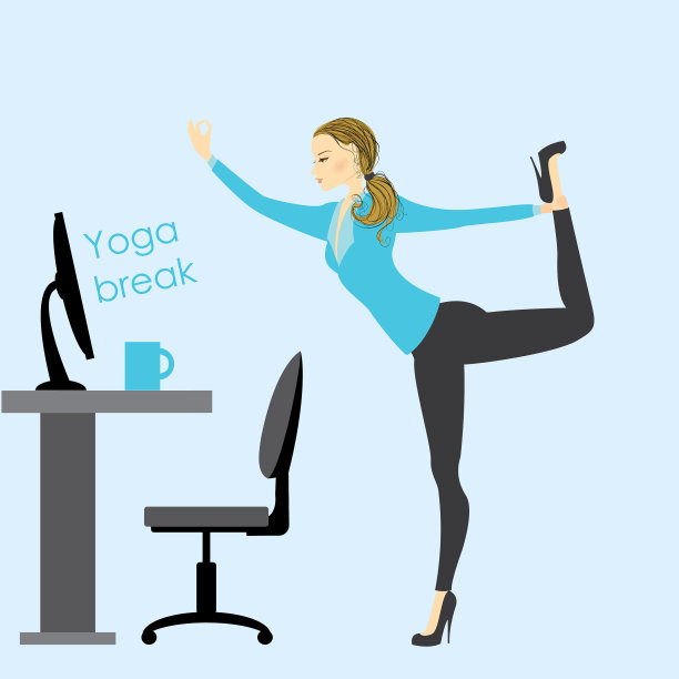 瑜伽姿势的女商人图片下载