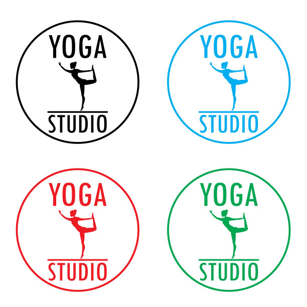 瑜伽标识模板健身工作室设计图片下载