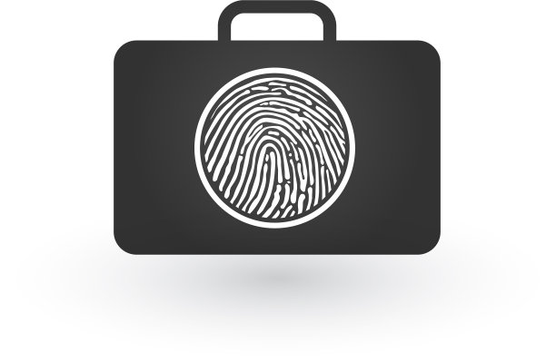 现代平面图标安全公文包与圆形图片下载