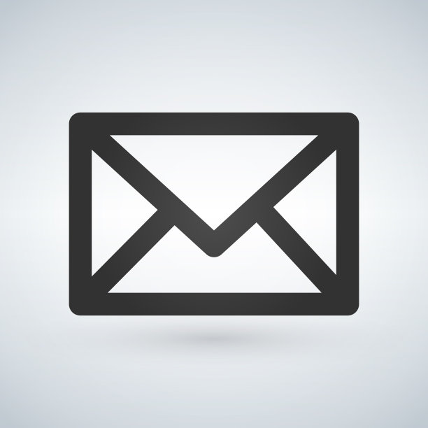 信封图标孤立在现代背景上图片下载