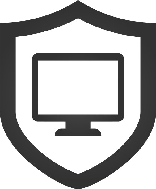 白色背景上的电脑保护图标图片下载