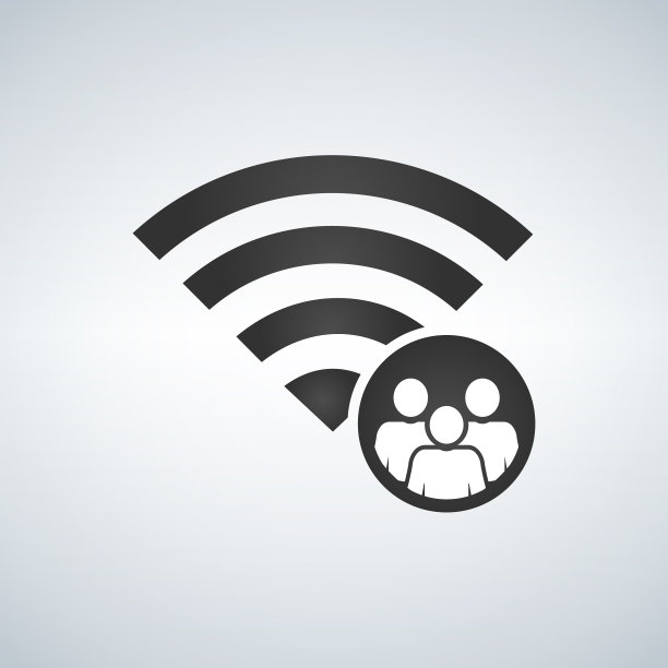 Wifi连接信号图标与人群或用户图片下载