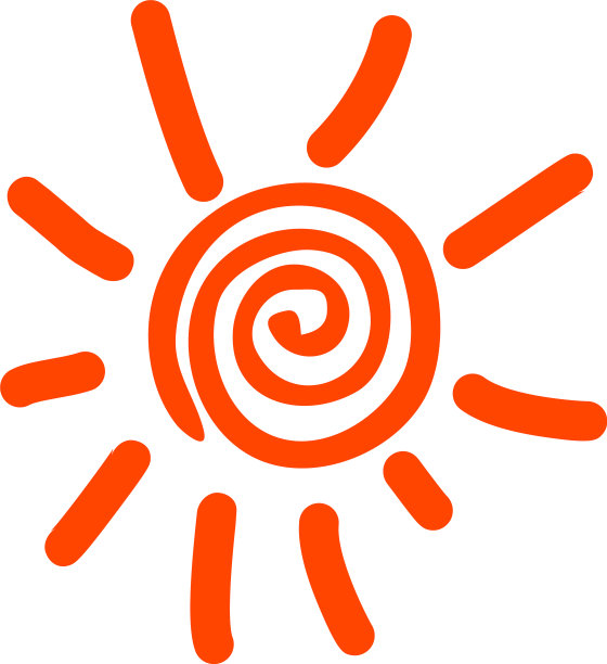 有趣的涂鸦太阳手孤立在白色图片下载