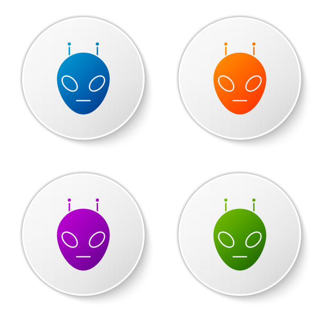 彩色异形图标孤立在白色背景图片下载