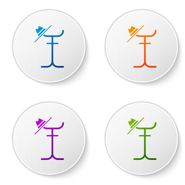 颜色外套站图标孤立在白色背景图片下载