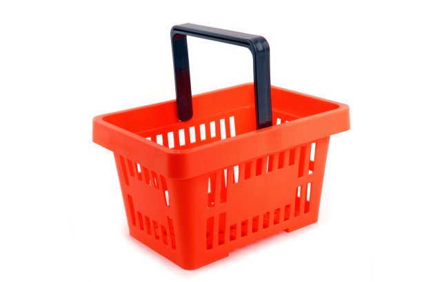购物篮孤立在白色图片下载