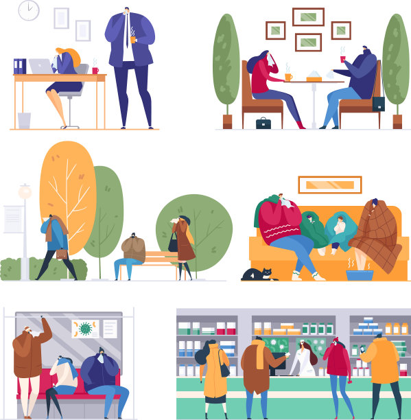 流感季节的人们被隔离图片下载