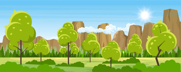 夏日景观与树木图片下载