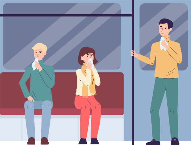 有流感症状的病人一起乘坐地铁图片下载