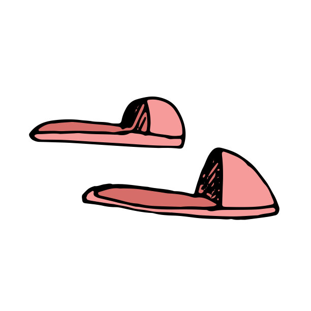 矢量孤立的涂鸦元素，家舒适的拖鞋图片下载