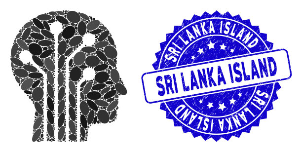 带有纹理sri的马赛克电子头电路图标图片下载