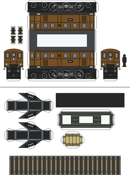 纸模型一个旧的电力机车图片下载