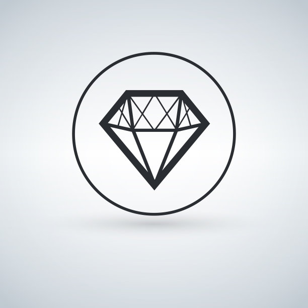 圆形钻石图标的固体图标图片下载