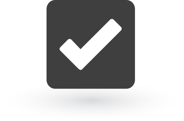 白色背景上方形中的对勾图标图片下载