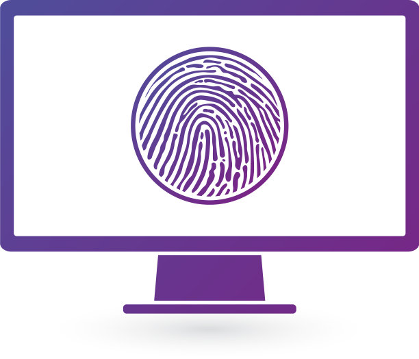 计算机显示器上的指纹识别图片下载
