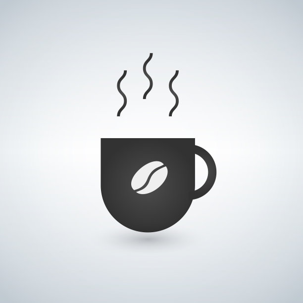 咖啡杯图标与咖啡豆图片下载