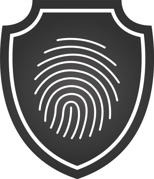指纹安全防护标志设计元素图片下载