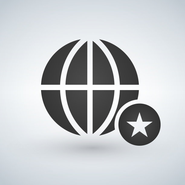 带星星的简约地球图标图片下载